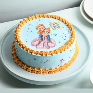 Blue Frosted Cream Cake for Father